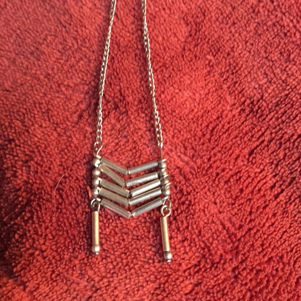 Chest plate design silver necklace